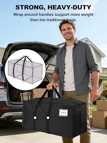 Supports 200lbs Heavy Duty Moving Bags (12 Count)
