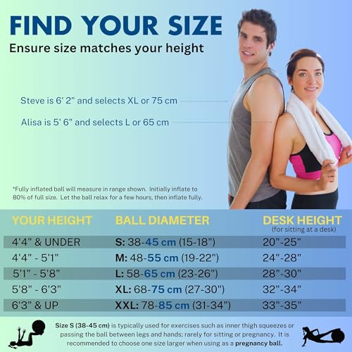 Yoga Ball Vibrant Colors Exercise Ball