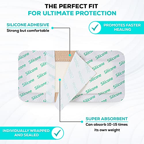 Silicone Foam Adhesive Dressing with Border (5 Count)