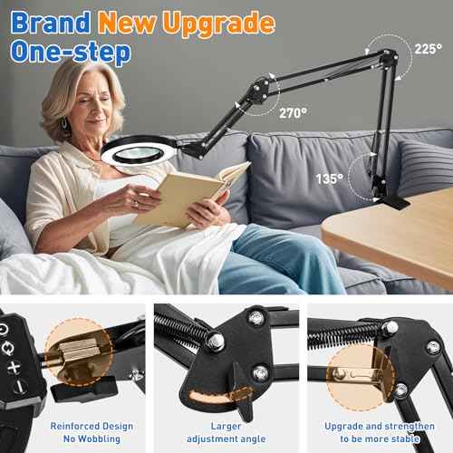 Ultra Long 3 Section Swing Arm 12X Magnifying Glass with Light (57.99 Count)