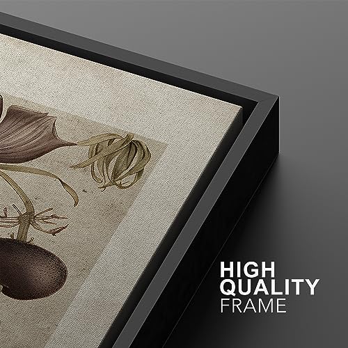 Framed Canvas Print Wall Art Wildflower Floral Botanical Nature Illustration Modern Art Decorative Multicolor Geometric Minimal for Bedroom (2 Count)
