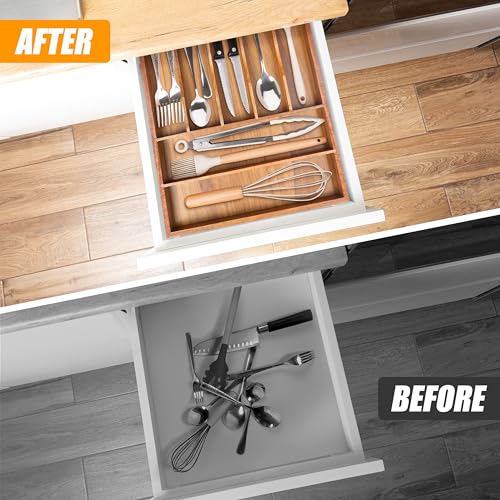 Bamboo Silverware Organizer