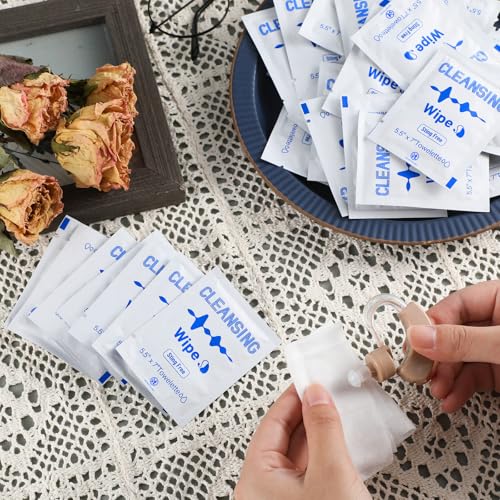 200 Count Hearing Aid Wipes Individually Wrapped Cleaning Towelettes Phone Cleaning Wipes Laptop Cleaner Wipes for Earwax Earbuds Sweat Earmold Earplugs in Ear Monitors Clean Removal
