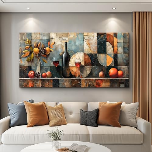 Wall Art For Kitchen Wall Decor For Living Room Dining Room Decorations Wine Glass Wall Painting Still Life Abstract Pictures Artwork Ready To Hang bar Wall Posters Home Decor 20"x40"