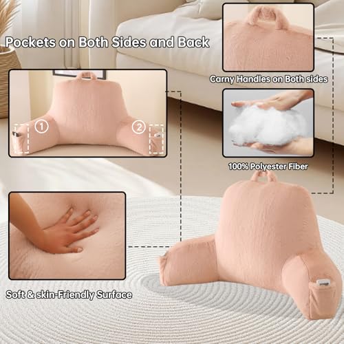 Soft Reading Pillow for Bed with Arms