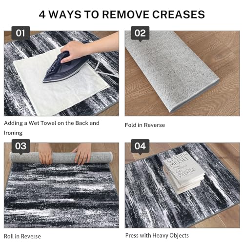 Abstract Washable 2x6 Runner Rug Non Slip Runners for Hallway