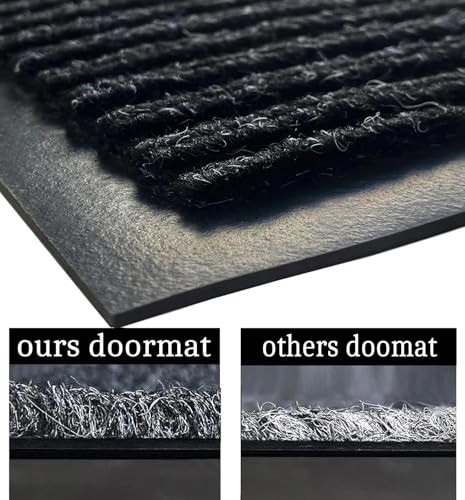 Door Floor Mat Commercial Grade Large Size Heavy Duty Tough Entry Collection Slip Skid Entrance Mat with Rubber Backing Low Profile and Easy to Clean Indoor Outdoor Rug (12 Sq Ft)