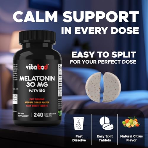Melatonin 30 mg with Vitamin B6 (240 Count)