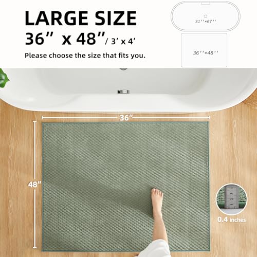 Large Bathroom Rugs Non Slip Washable Bath Rugs Super Absorbent Bathroom Rug Thin Quick Dry Low Pile Bath Mats (4.2917 Sq Ft)
