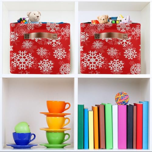 Multi purpose Cube Storage Basket Christmas Snowflakes Organizer Bag