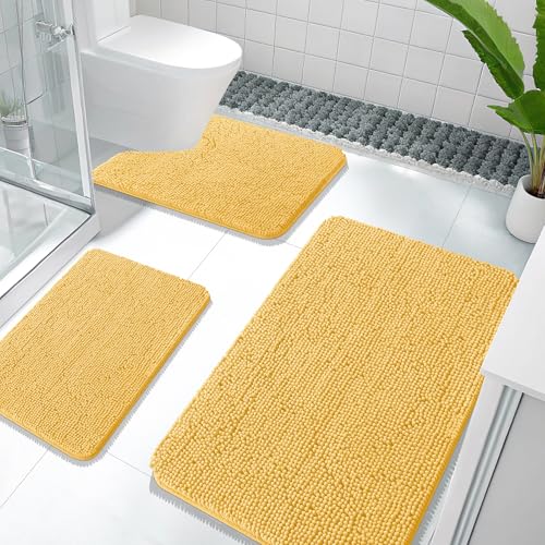 Chenille Bathroom Rugs Sets 3 Piece (5 Count)