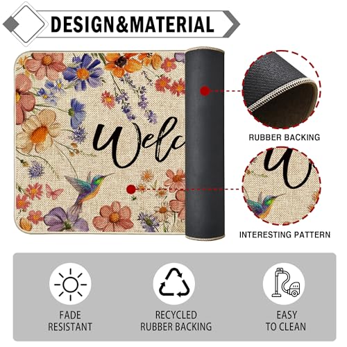 Wildflower Welcome Doormat 17"x29" (3.42 Sq Ft)