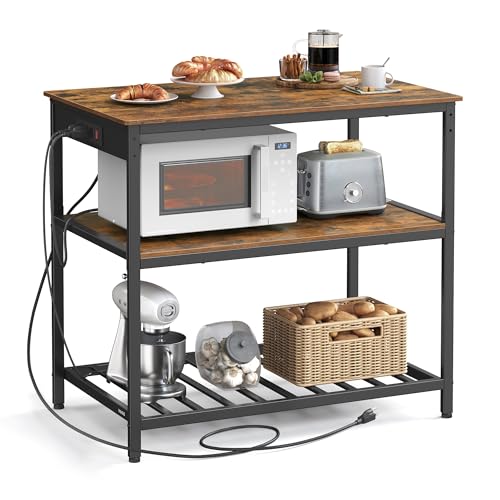 Kitchen Island with 3 Shelves