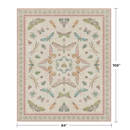 7x9 Cute Insect Rugs for Girls Bedroom (63 Sq Ft)