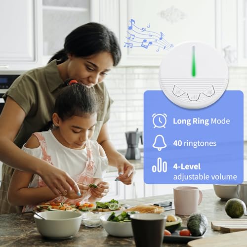 Caregiver Pager Motion Sensor Alarm Indoor Home Wireless Bed Alarm and Fall Prevention Detector Alert Devices for Elderly