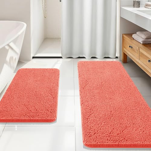 Chenille Bathroom Rugs Mats Sets 2 Piece (5 Count)