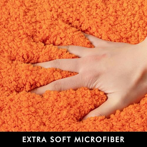 Fall Orange Bathroom Runner Rugs Soft Microfiber Bath Mat 16x60 Inch