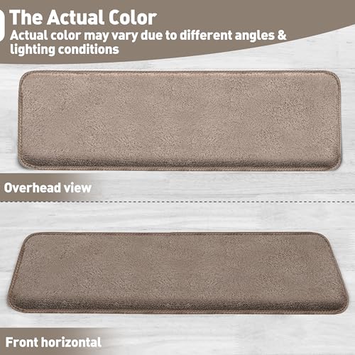 Bullnose Carpet Stair Treads Ultra Plush Brown 2 Pcs (3.96 Sq Ft) - Bel Marant