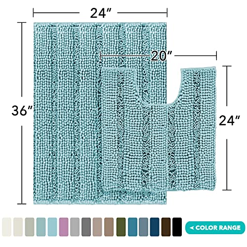 2 Piece Bathroom Rug Set with U