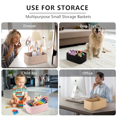 4 Pack Small Storage Shelf Baskets for Organizing (4 Count)