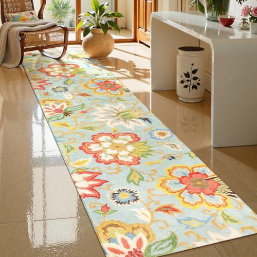 Floral Extra Long Runner Rugs for Hallways
