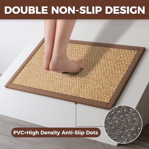 Kitchen Rugs Non Slip Washable Kitchen Mat Anti Fatigue Brown 17"x30" (3.55 Sq Ft)