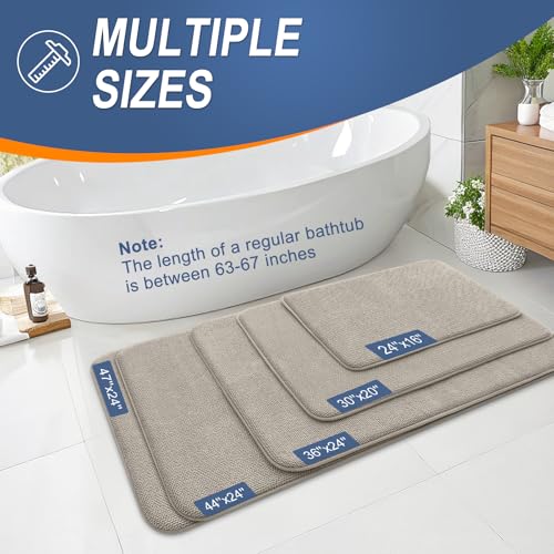 Memory Foam Bathroom Runner Rugs 47x17