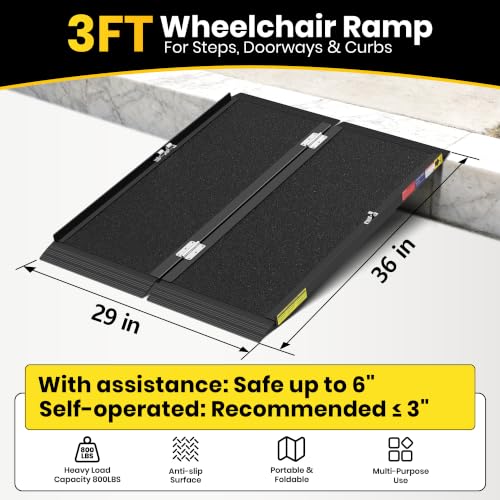 3FT Portable Wheelchair Ramp for Home Steps