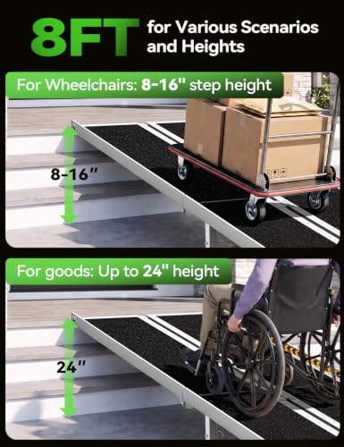 8FT Wheelchair Ramp with Support Legs