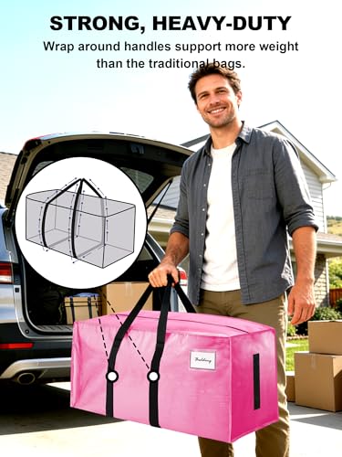 Supports 200lbs Heavy Duty Moving Bags (4 Count)