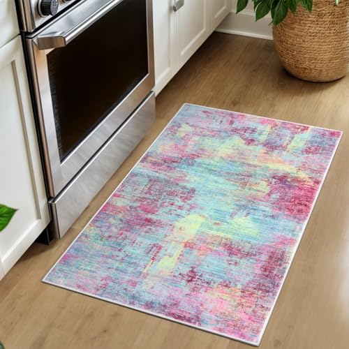 Small Abstract Area Rug 2x3 Ft Entryway Rugs Washable Door Mat Indoor Entrance