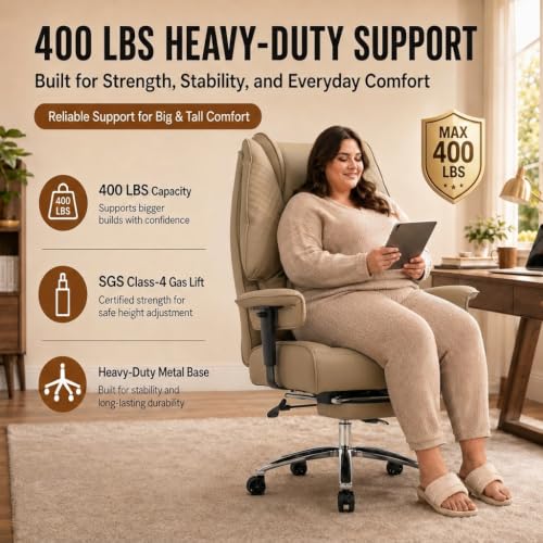 DJ.Wang Big and Tall Office Chair 400lbs