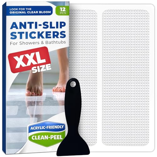 XXL Anti Slip Shower Stickers 12 PCS (12 Count)