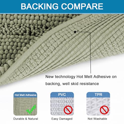 Bathroom Rug Sets 2 Piece Bath Mats Non Slip Thick Soft Chenille Striped Bath Rug achine Washable Shower Floor Rugs for Tub