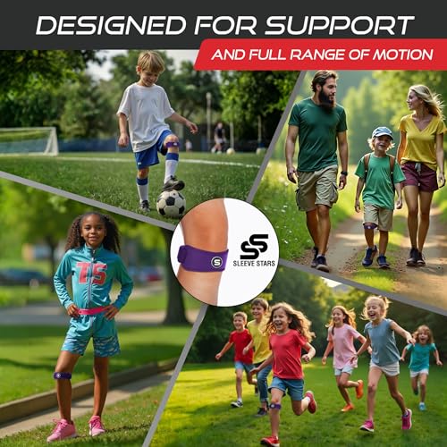 Sleeve Stars Swedish Brand Patellar Tendon Support Strap for Women & Men Effective Osgood Schlatter Knee Brace Youth & Kids Knee Brace with 3 Adjustable Length fits 7"
