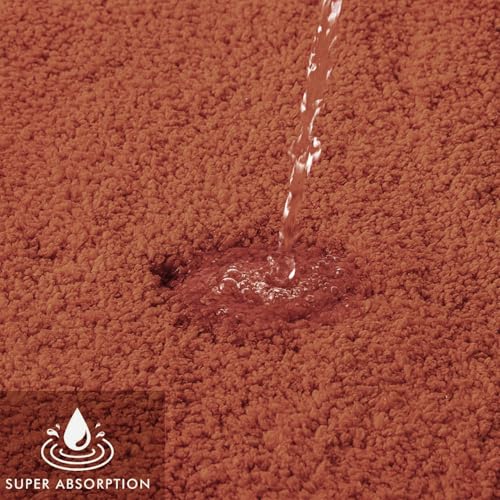 Fall Rust Large Bathroom Rugs Soft Microfiber Bath Mat 24x36 Inch