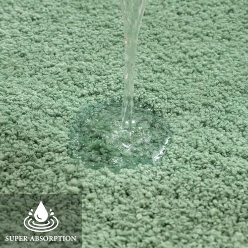 Sage Green Bathroom Runner Rugs Soft Microfiber Bath Mat 24x48 Inch