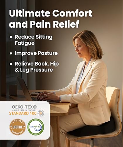 Doctor Recommended Memory Foam Seat Cushion for Office Chairs & Car