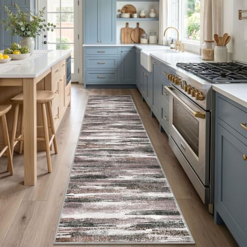 Abstract Washable Runners for Hallway 2.6x10 Runner Rug Non Slip