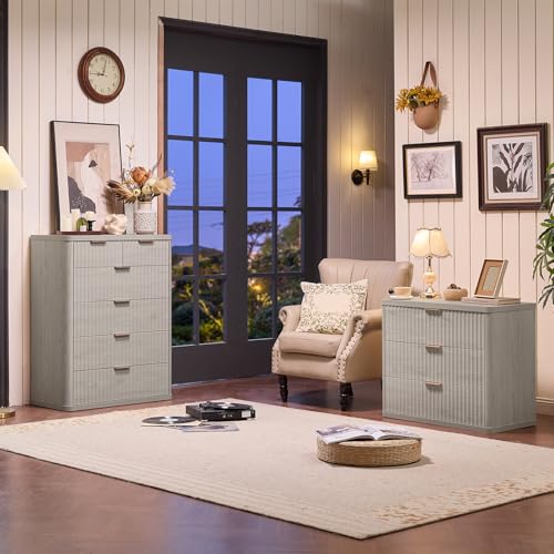 31.5" Wide Fluted Nightstand for Large Spaces