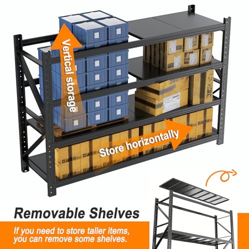 2 Sets Garage Shelving 70.87" Wide Heavy Duty Storage Shelves Units
