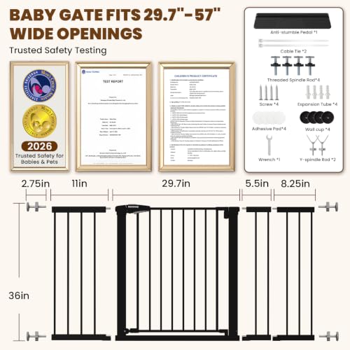 29.7 57" Extra Wide Baby Gate