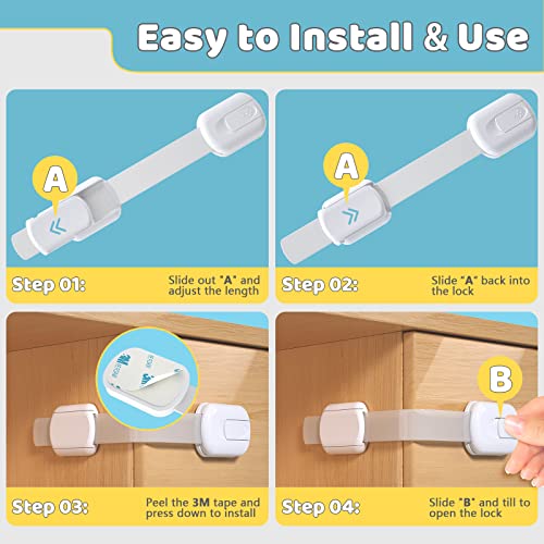 14 Pack Baby Proof Cabinet Latches (14 Count)
