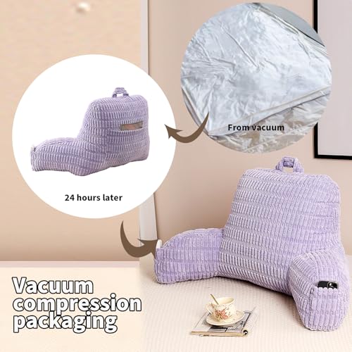 Large Reading Pillow for Sitting Up with Arms
