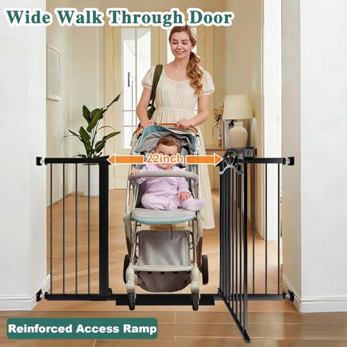 68.2" 70.8" Extra Wide Baby Gate with Door