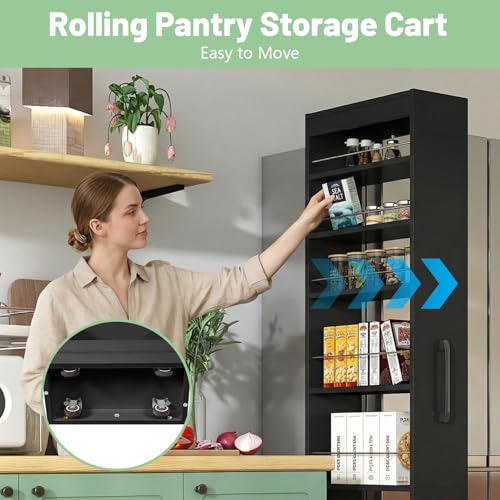7 Tier Slim Rolling Pantry Storage Cart