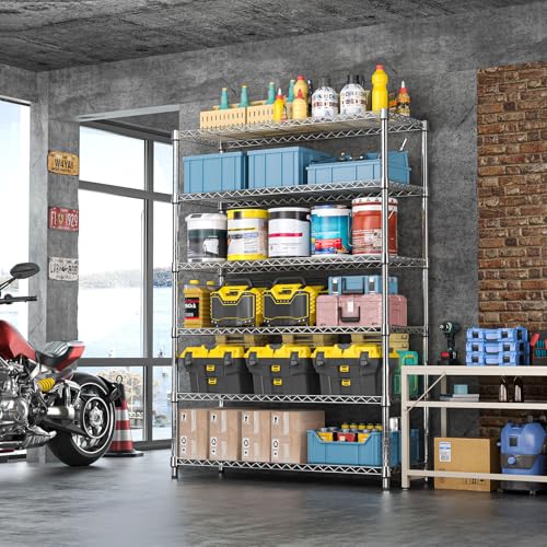 6 Tier Heavy Duty Metal Wire Shelving Unit
