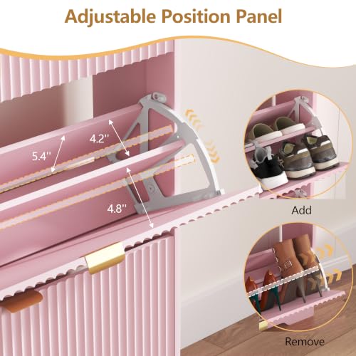 Shoe Cabinet Storage for Entryway with 4 Flip Drawer