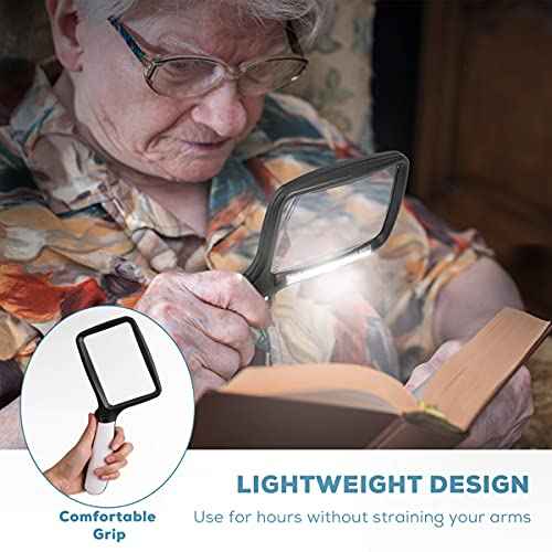 Folding Handheld Magnifying Glass with Light