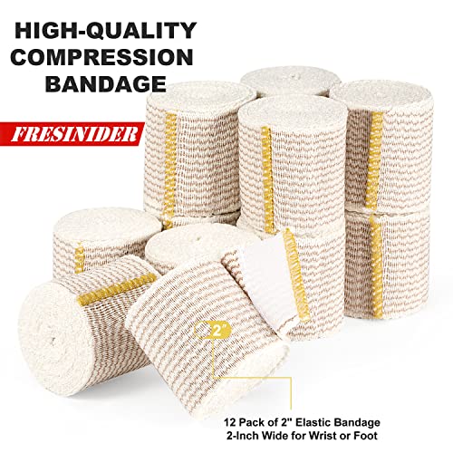 Premium Elastic Bandage Wrap 2 Inch (12 Count)